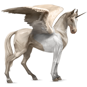 winged riding unicorn dapple grey