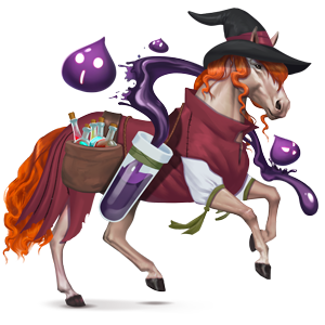 riding pegasus alchemist witch