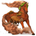 riding horse mustang flaxen chestnut 