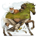 riding horse cremello