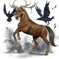 winged riding unicorn paint horse liver chestnut tobiano