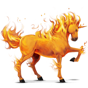 riding unicorn fire element