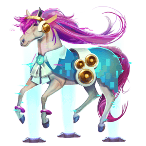 unicorn pony highland pony dapple grey