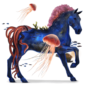 riding unicorn purebred spanish horse flaxen liver chestnut 